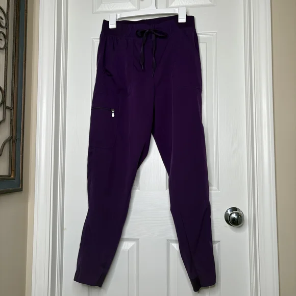 ADAR Women's Bold Purple Eggplant Scrub Pants Size Large - Picture 6 of 10